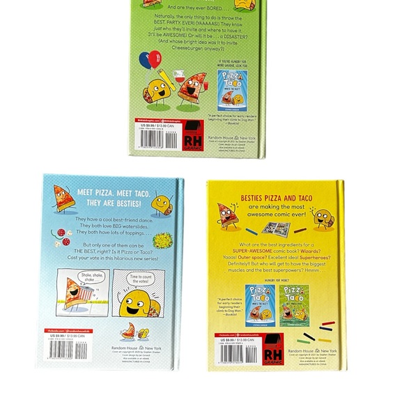 Random House Pizza And Taco Graphic Novel Books, By Stephen Shaskan. - Picture 2 of 2